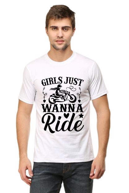 Girl Just Wanna Ride -Motorcycle ,Unisex T-Shirt