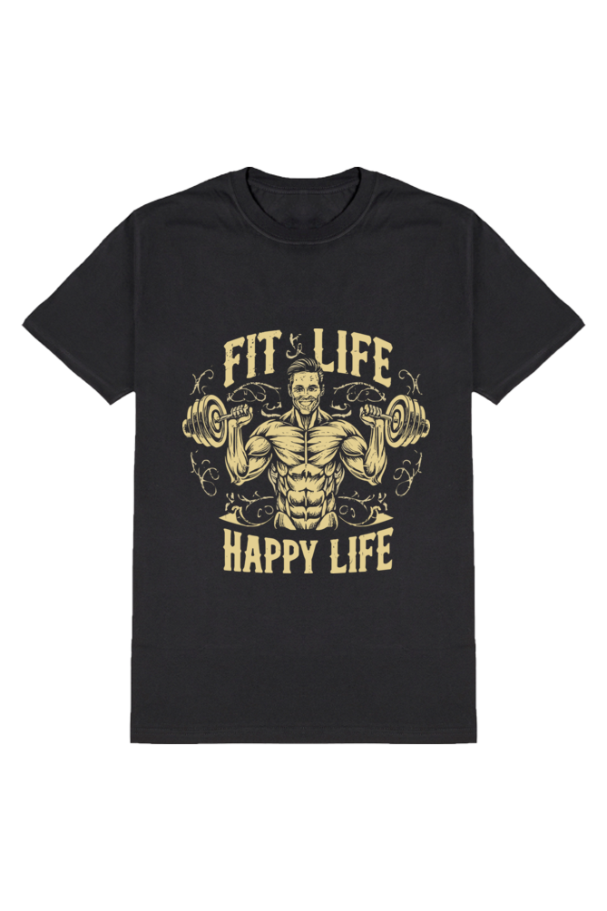 Fit Life Happy Life-Gym Unisex T-Shirt