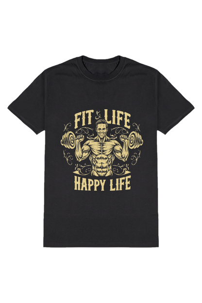 Fit Life Happy Life-Gym Unisex T-Shirt