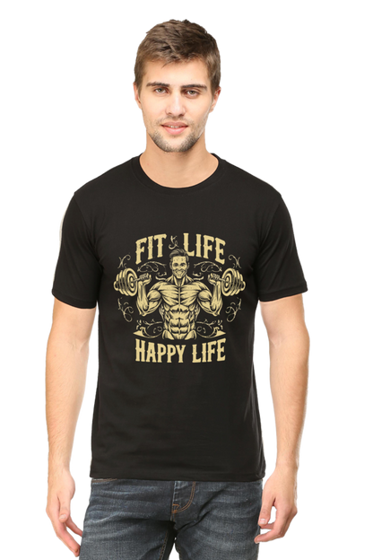 Fit Life Happy Life-Gym Unisex T-Shirt